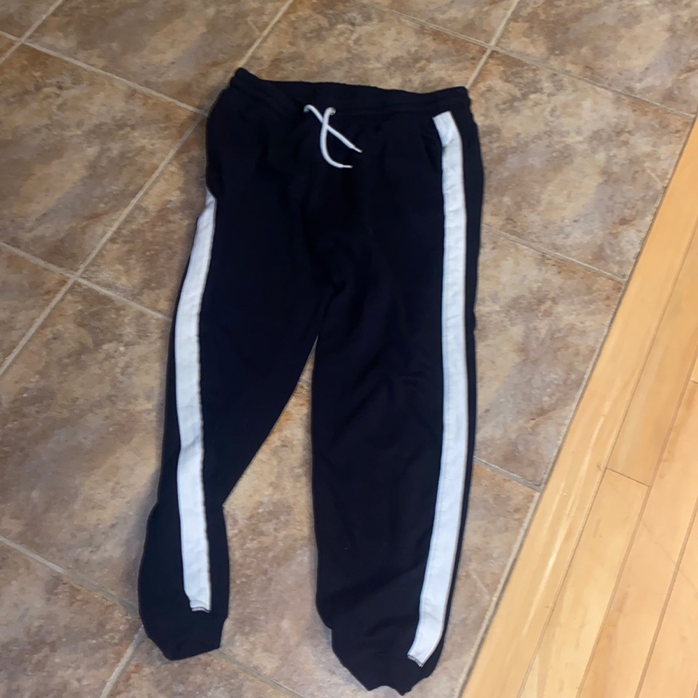 black and white sweatpants